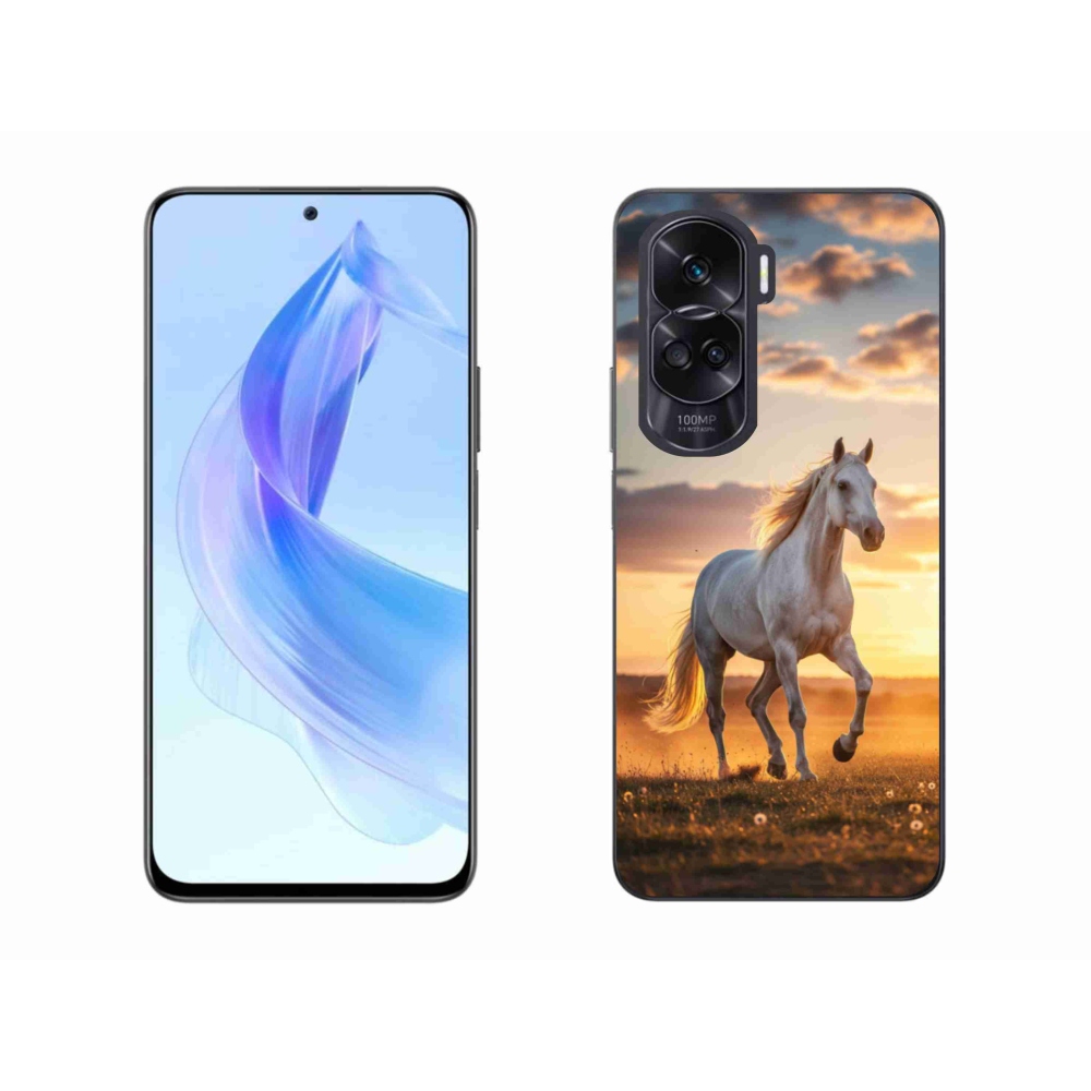 Gélový kryt mmCase na Honor 90 Lite - bežiaci biely kôň 2