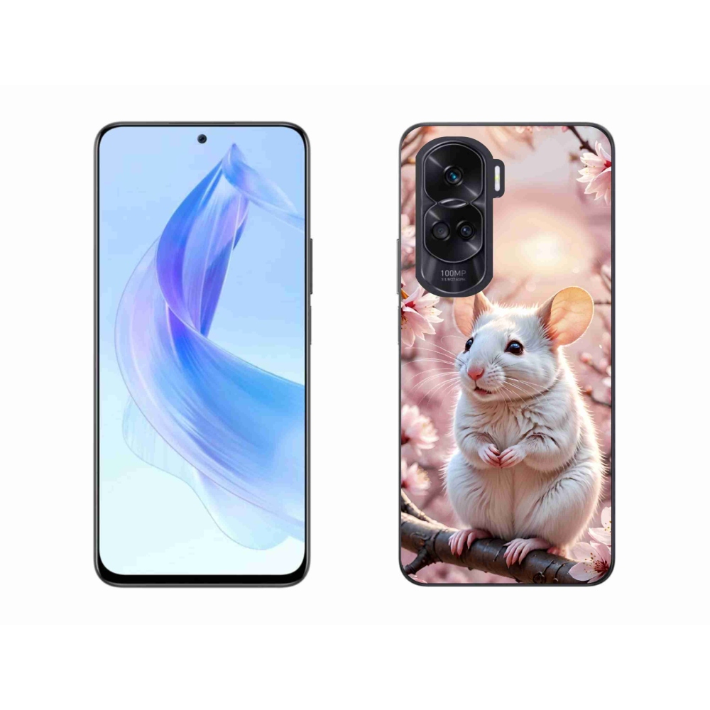 Gélový kryt mmCase na Honor 90 Lite - biela myš na vetve