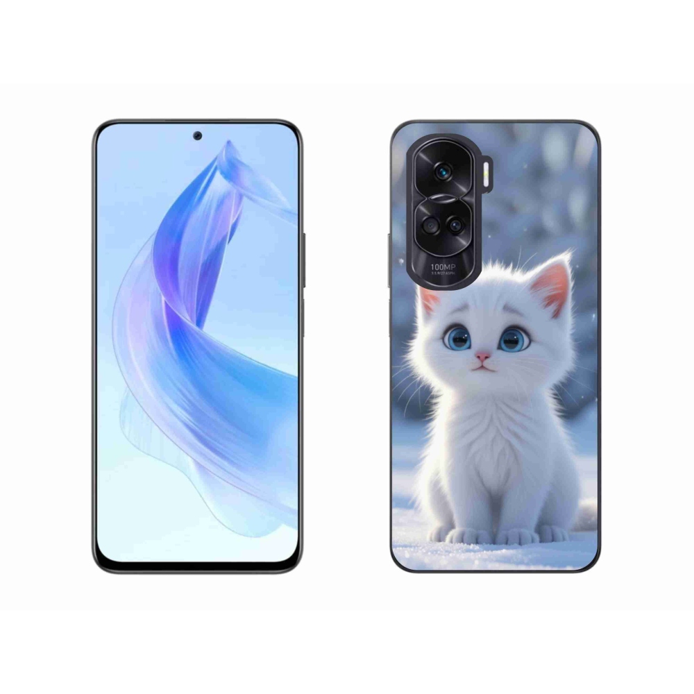 Gélový kryt mmCase na Honor 90 Lite - biele mačiatko 3