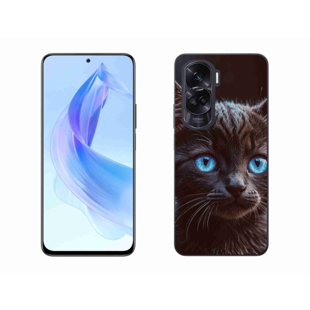 Gélový kryt mmCase na Honor 90 Lite - čierne mačiatko 2