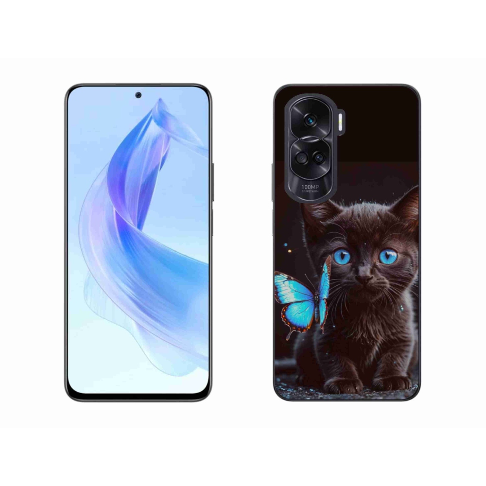 Gélový kryt mmCase na Honor 90 Lite - čierne mačiatko 3