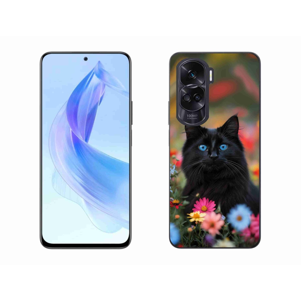 Gélový kryt mmCase na Honor 90 Lite - čierne mačiatko 4