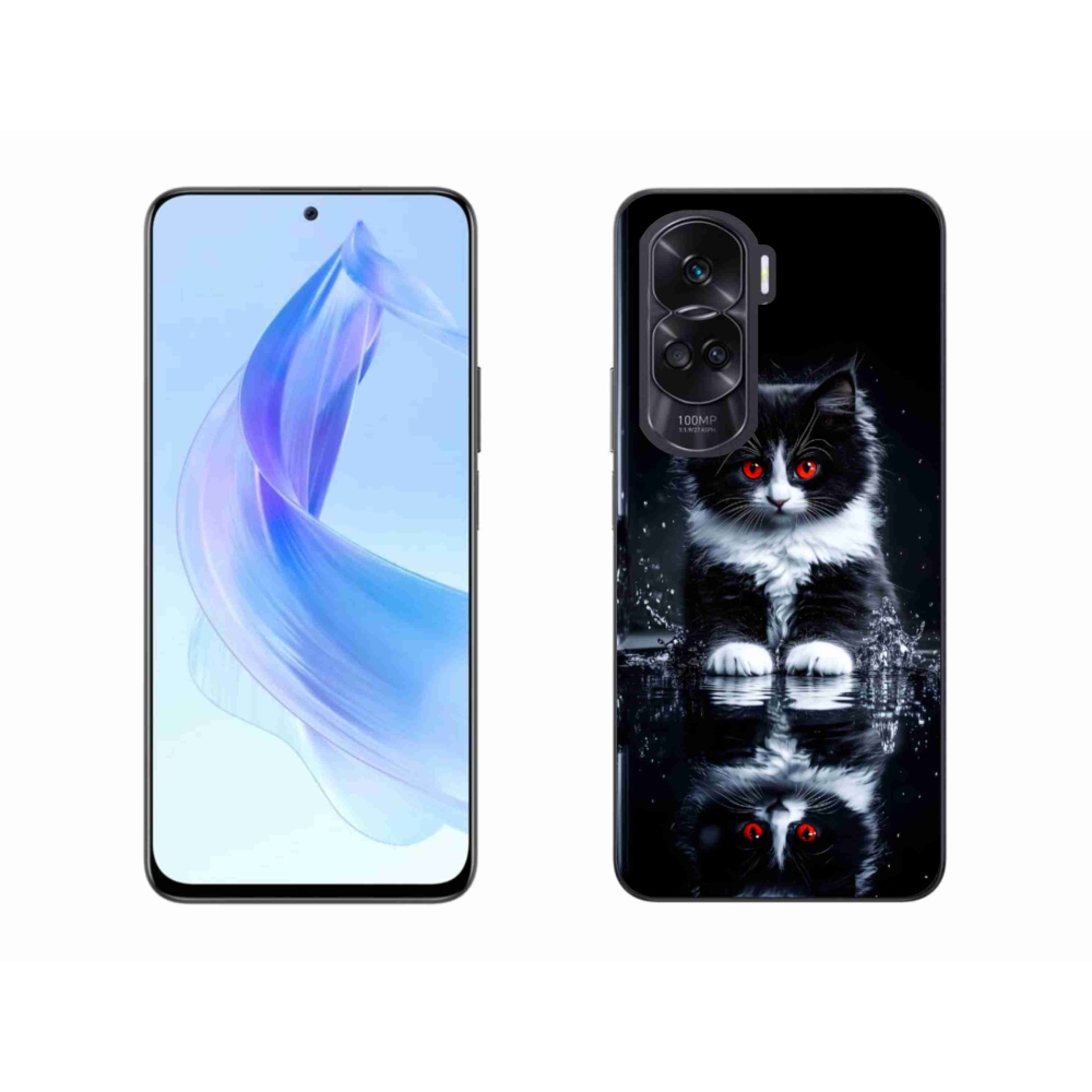 Gélový kryt mmCase na Honor 90 Lite - čiernobiele mačiatko