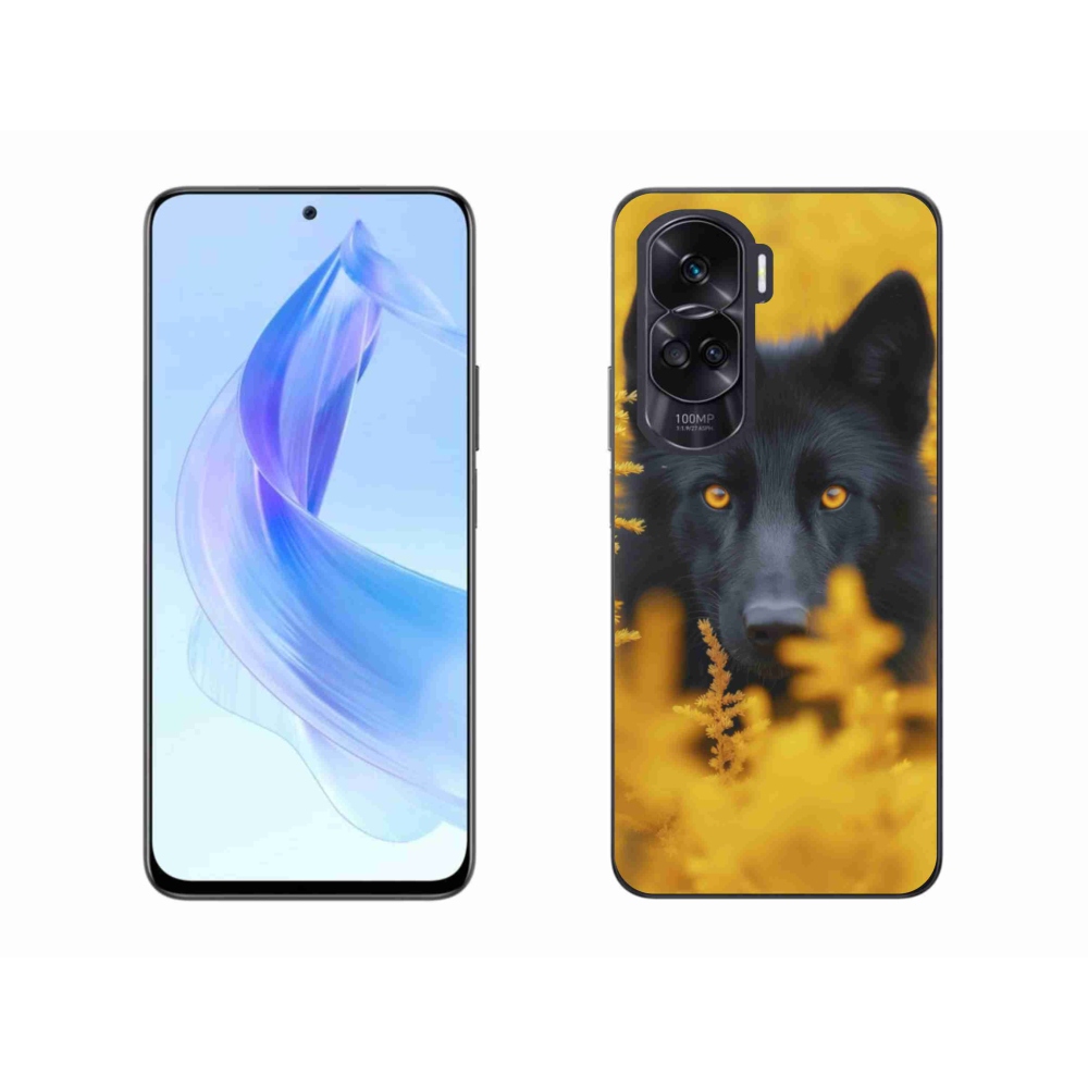Gélový kryt mmCase na Honor 90 Lite - čierny vlk 2