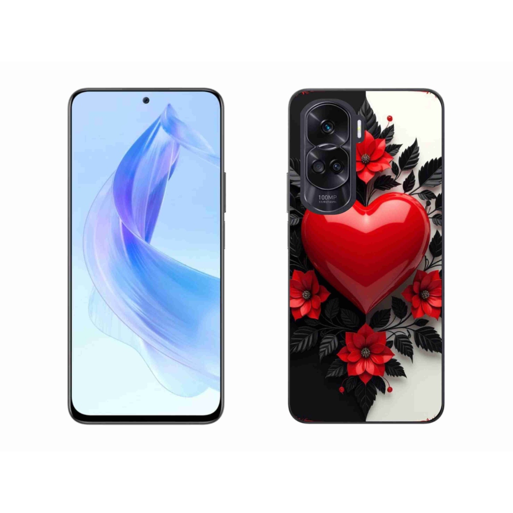 Gélový kryt mmCase na Honor 90 Lite - červené srdce