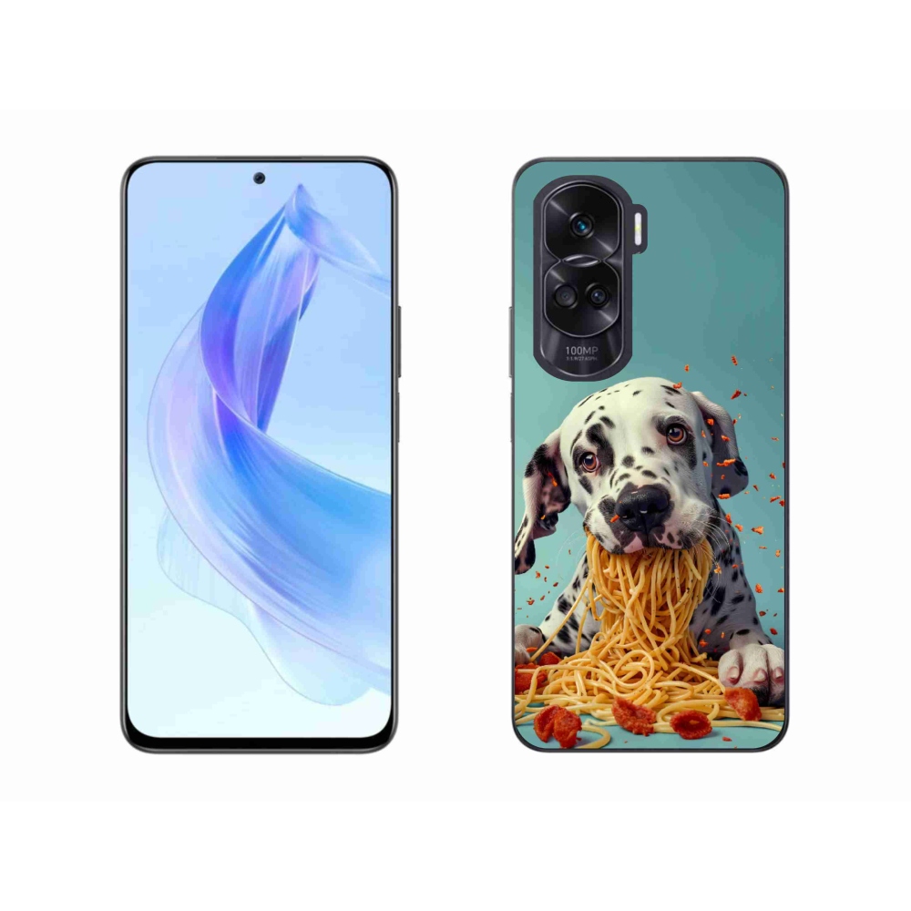 Gélový kryt mmCase na Honor 90 Lite - dalmatín a špagety