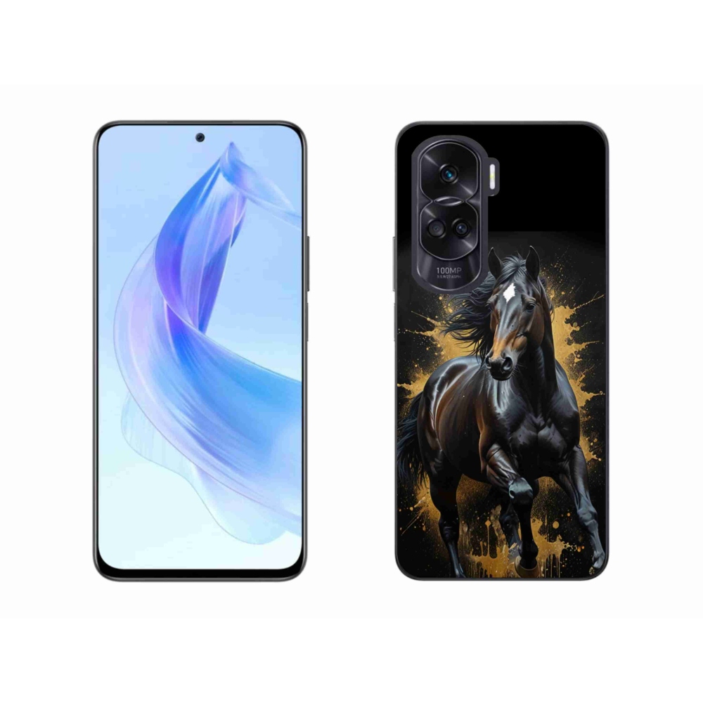 Gélový kryt mmCase na Honor 90 Lite - elegantný čierny žrebec