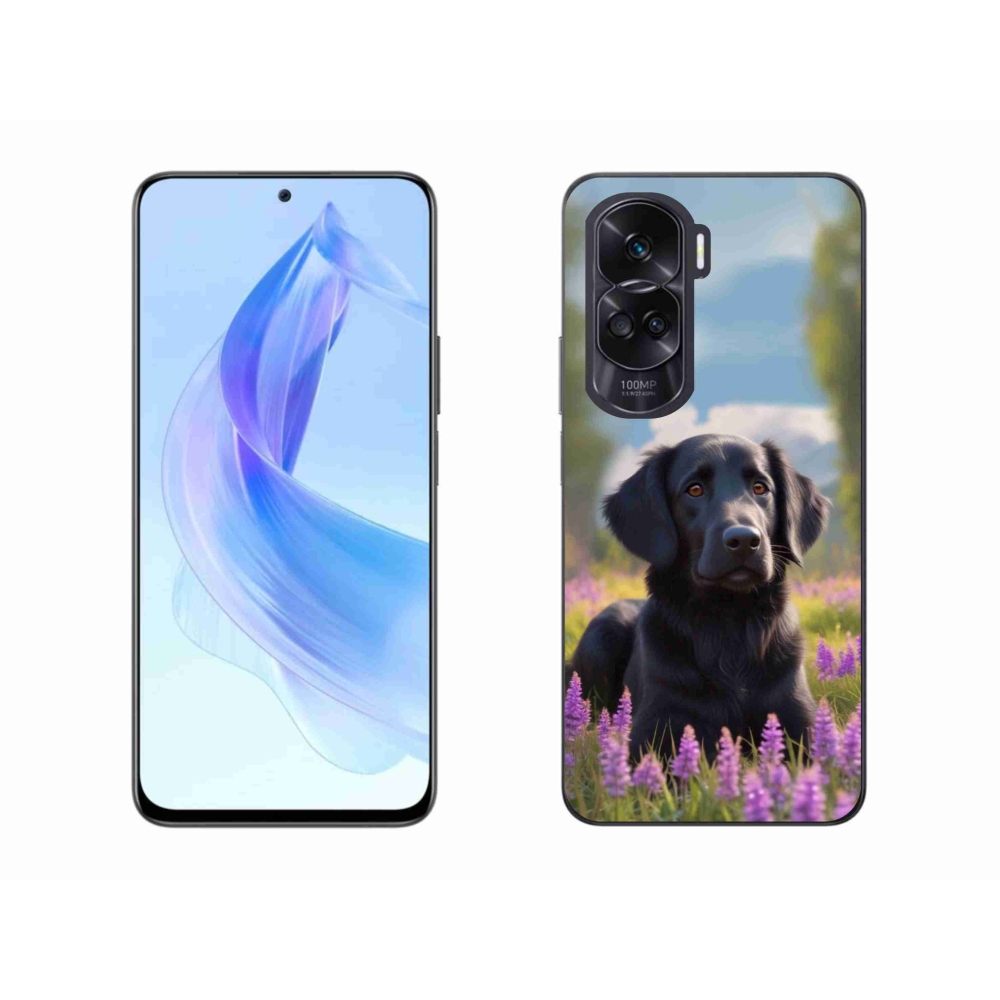 Gélový kryt mmCase na Honor 90 Lite - elegantný čierny retriever