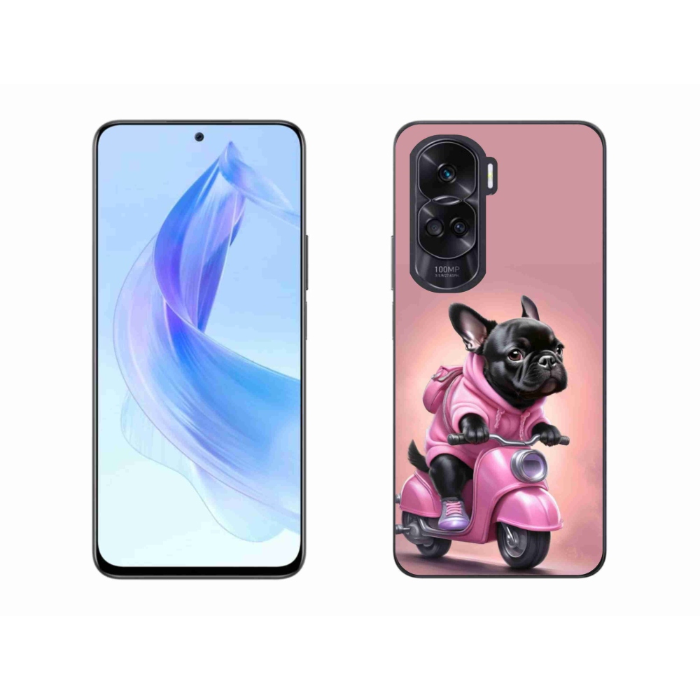 Gélový kryt mmCase na Honor 90 Lite - francúzsky buldoček na skútri
