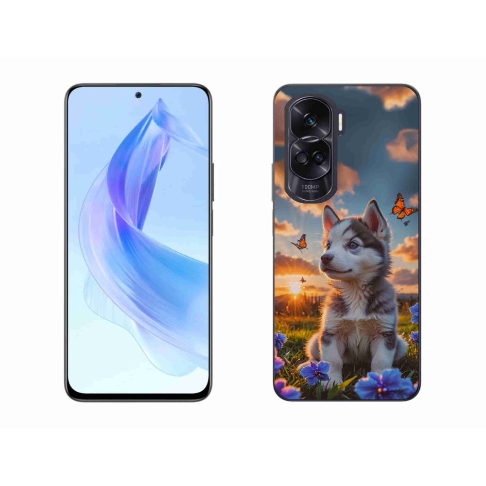 Gélový kryt mmCase na Honor 90 Lite - husky pri západe slnka