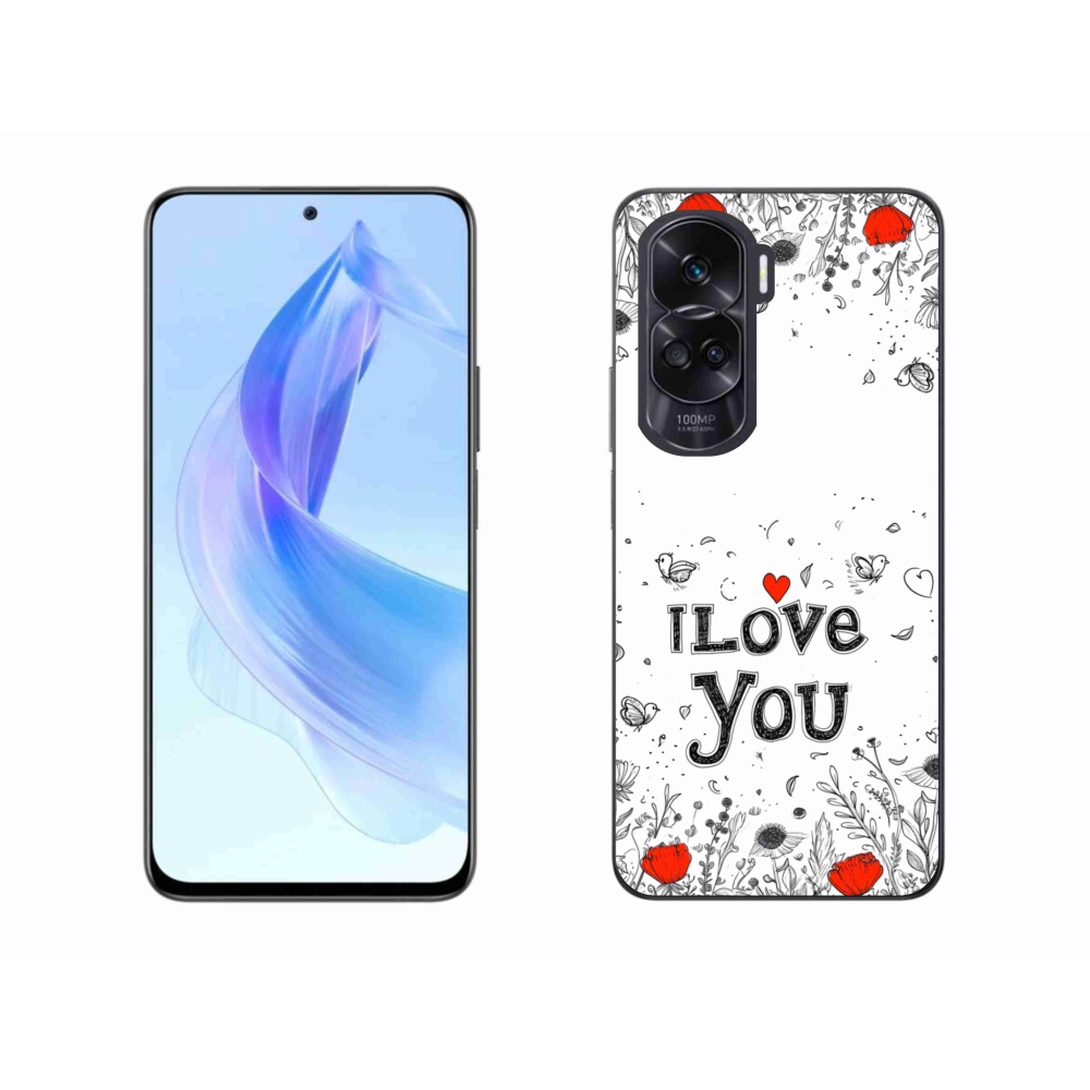 Gélový kryt mmCase na Honor 90 Lite - I love you biele pozadie