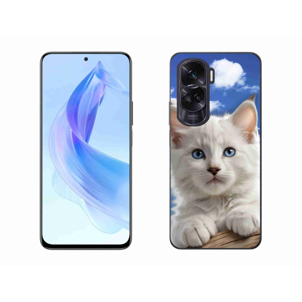 Gélový kryt mmCase na Honor 90 Lite - mačiatko a oblaky