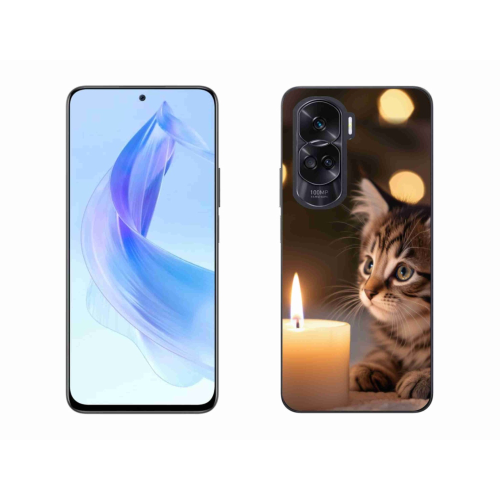 Gélový kryt mmCase na Honor 90 Lite - mačiatko a sviečka