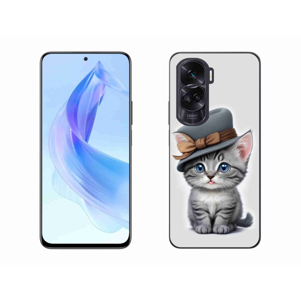 Gélový kryt mmCase na Honor 90 Lite - mačiatko s klobúkom