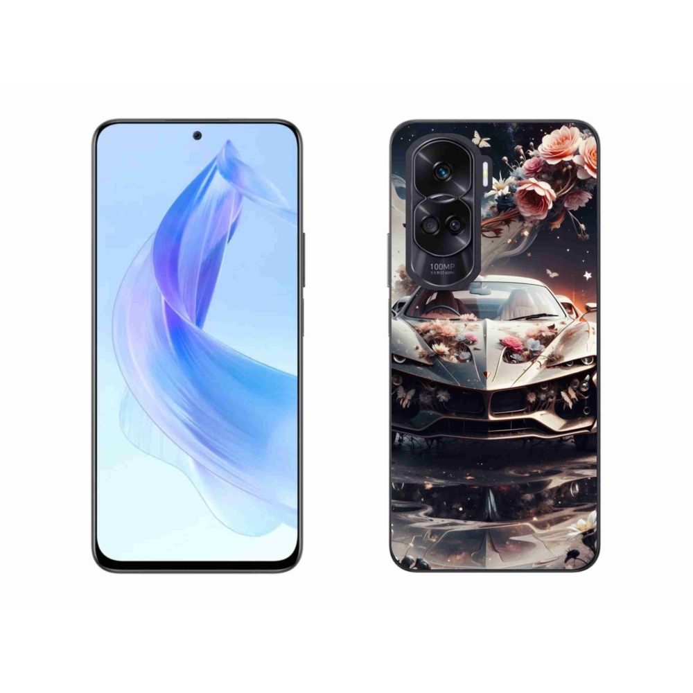 Gélový kryt mmCase na Honor 90 Lite - kvetinový športový automobil