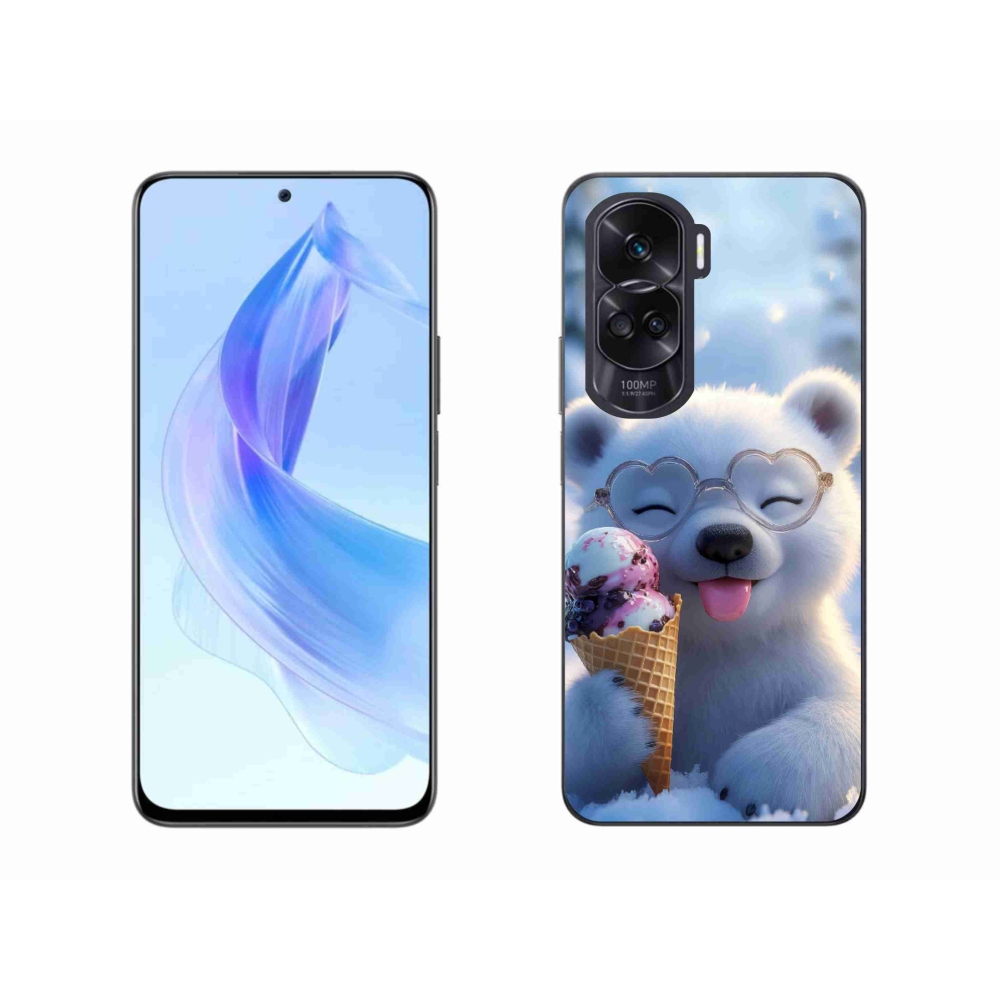 Gélový kryt mmCase na Honor 90 Lite - medvedík so zmrzlinou