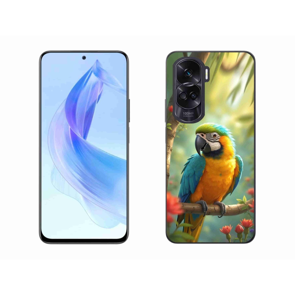 Gélový kryt mmCase na Honor 90 Lite - papagáj ara modrožltá