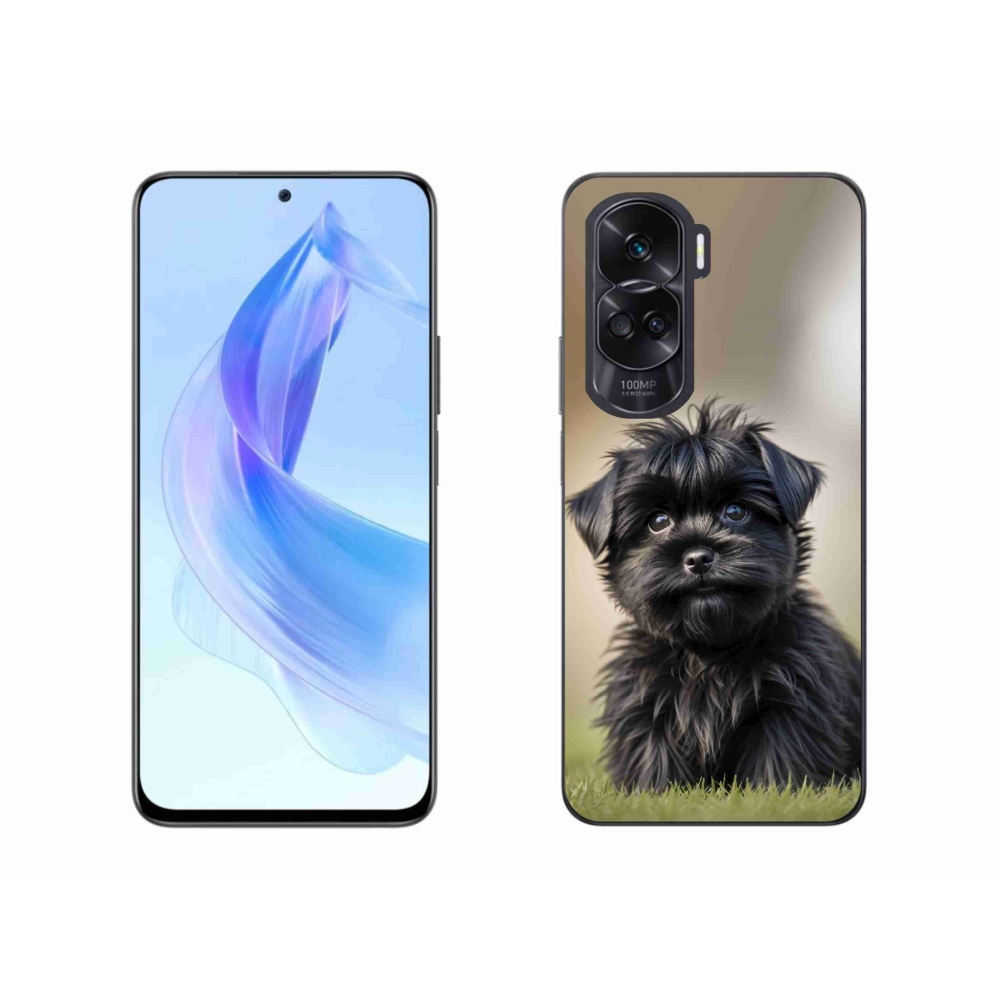 Gélový kryt mmCase na Honor 90 Lite - roztomilý čierny psík