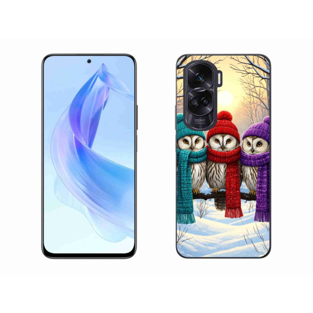 Gélový kryt mmCase na Honor 90 Lite - soví priatelia