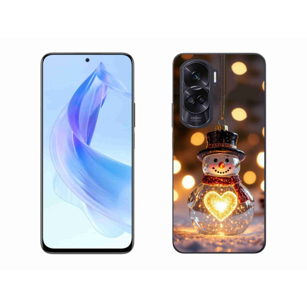 Gélový kryt mmCase na Honor 90 Lite - svietiaci vianočný snehuliak