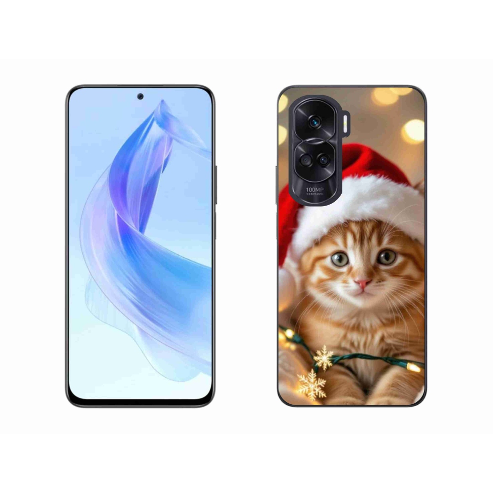 Gélový kryt mmCase na Honor 90 Lite - vianočné mačiatko