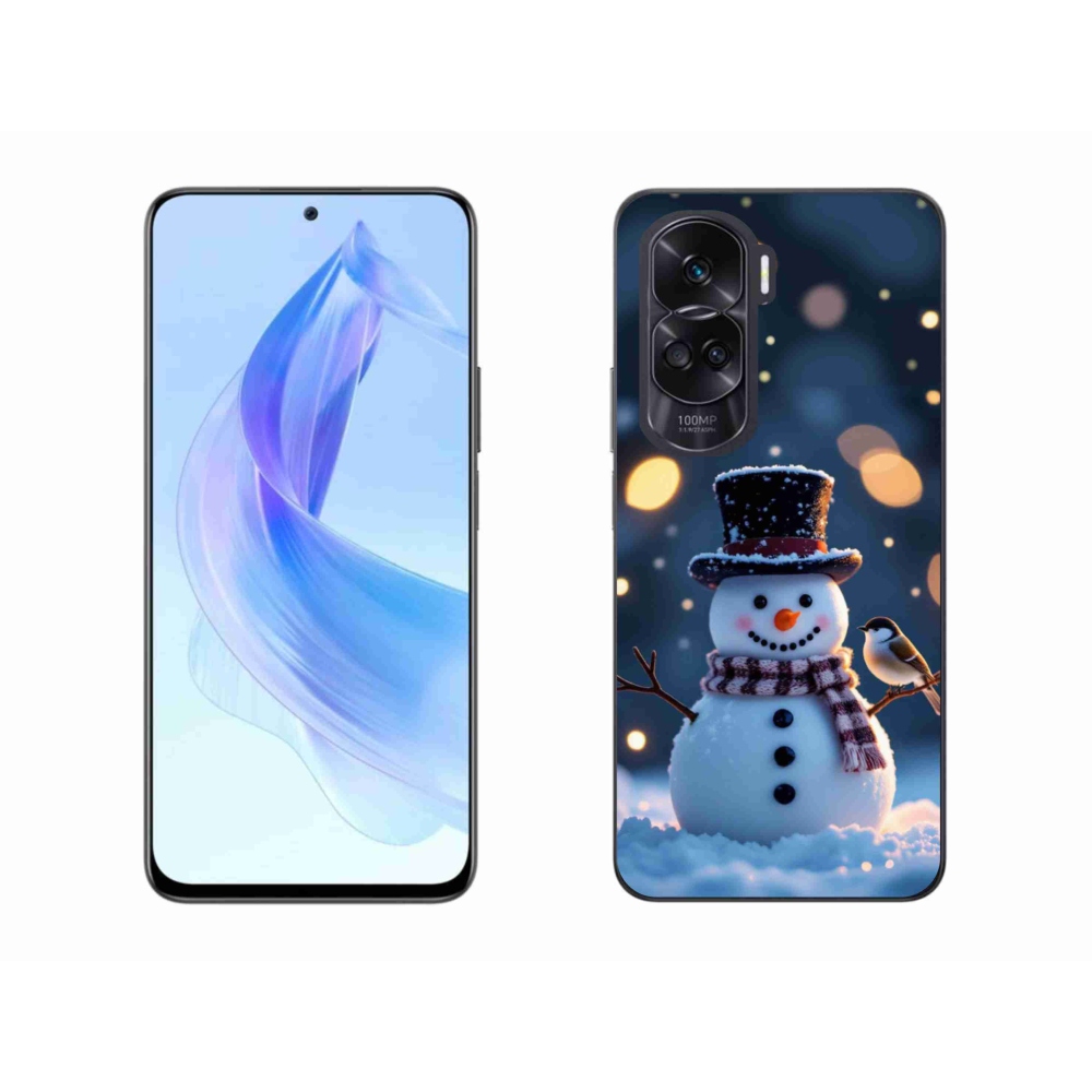 Gélový kryt mmCase na Honor 90 Lite - vianočný snehuliak