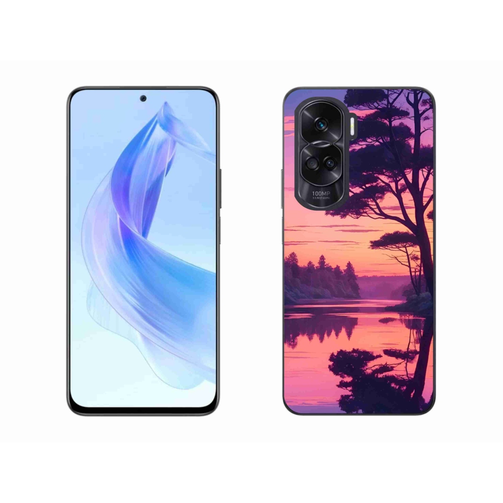 Gélový kryt mmCase na Honor 90 Lite - západ slnka nad jazerom