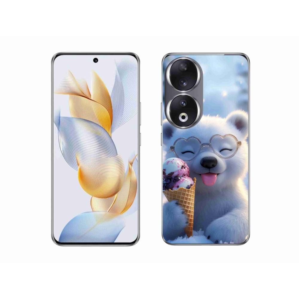 Gélový kryt mmCase na Honor 90 - medvedík so zmrzlinou