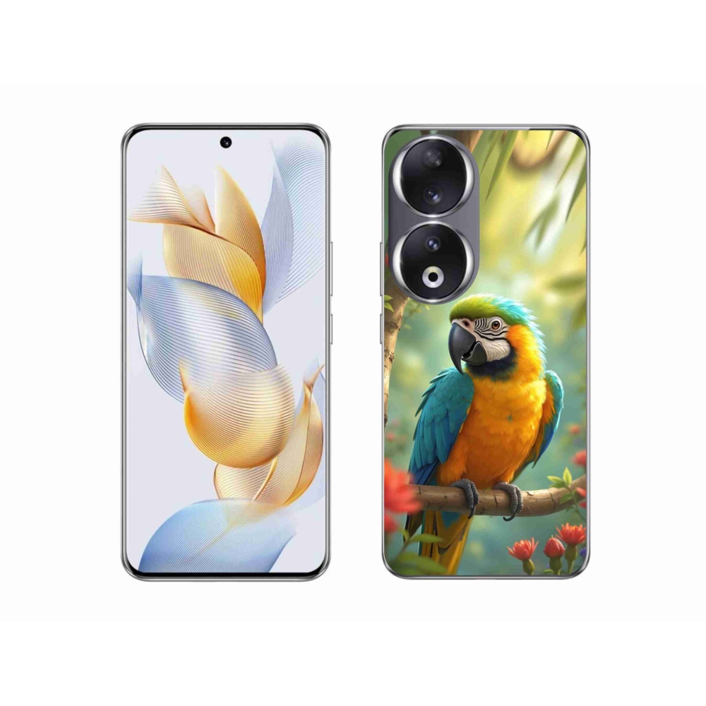 Gélový kryt mmCase na Honor 90 - papagáj ara modrožltá