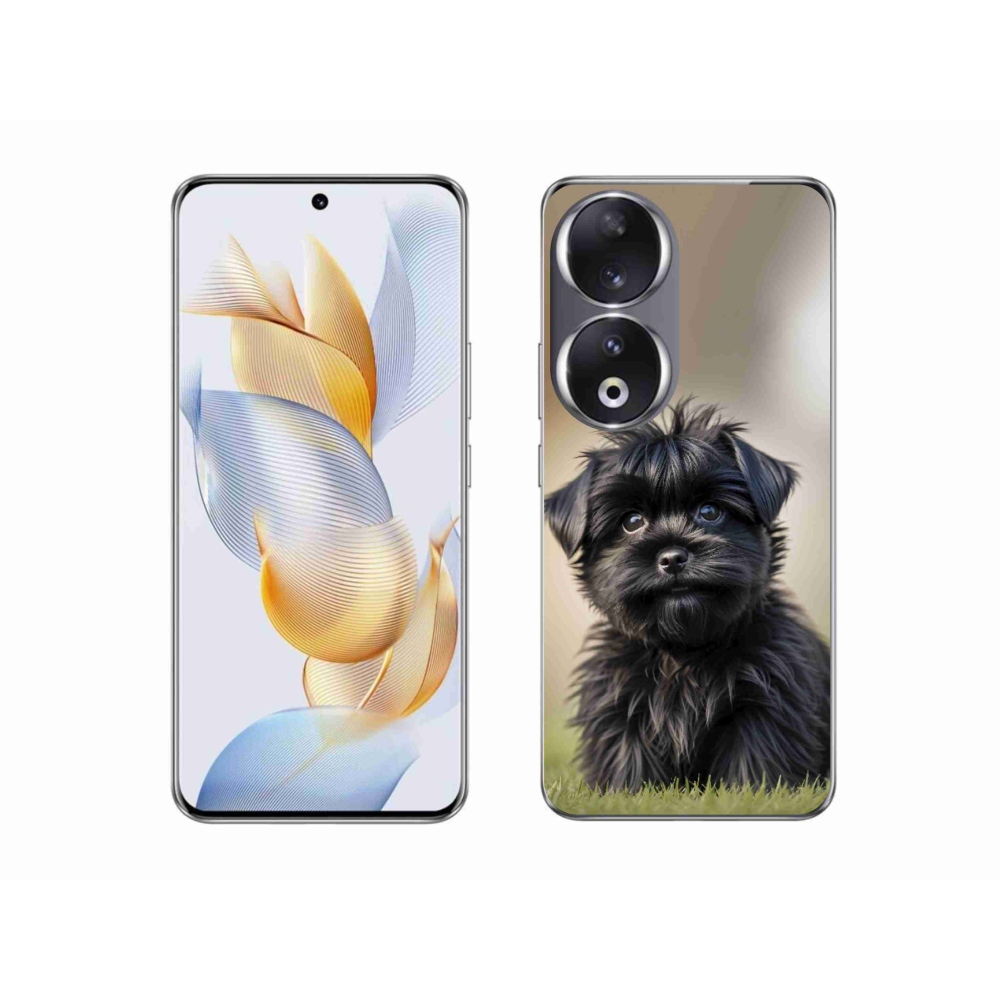 Gélový kryt mmCase na Honor 90 - roztomilý čierny psík