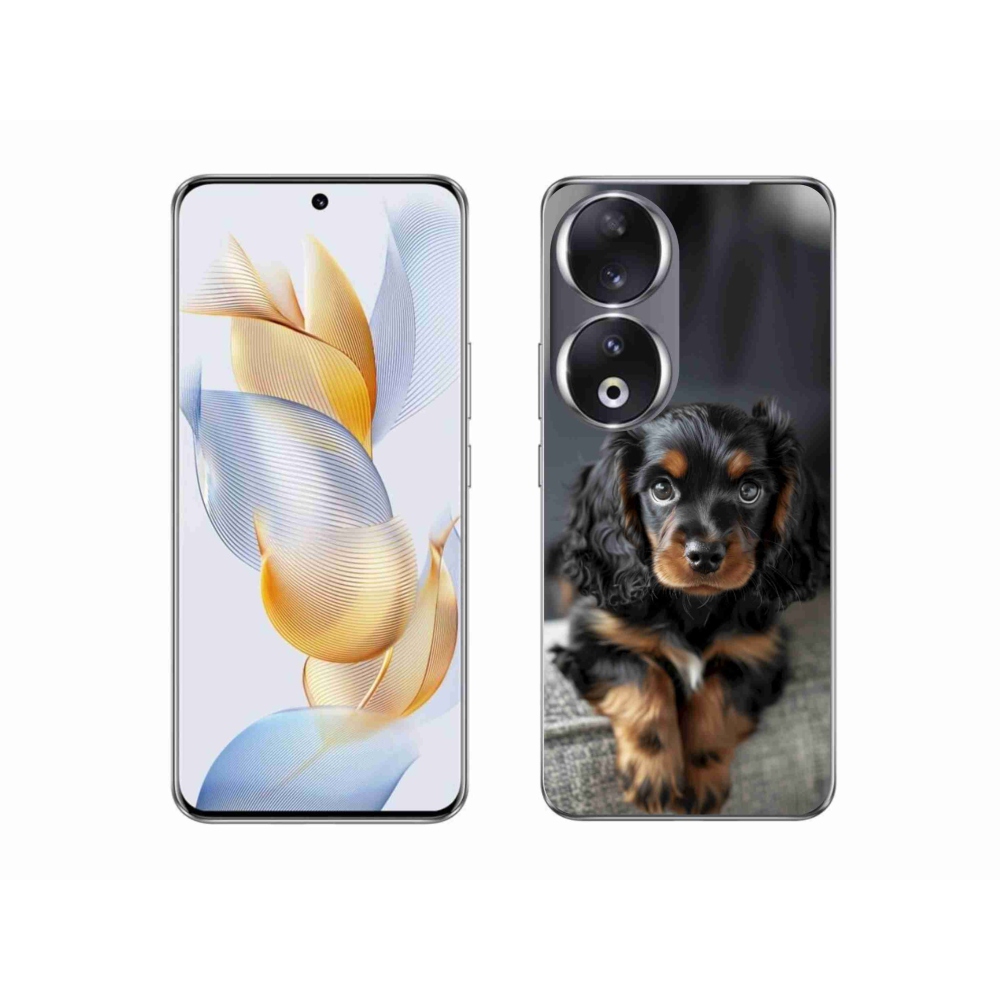 Gélový kryt mmCase na Honor 90 - roztomilý dlhosrstý jazvečík