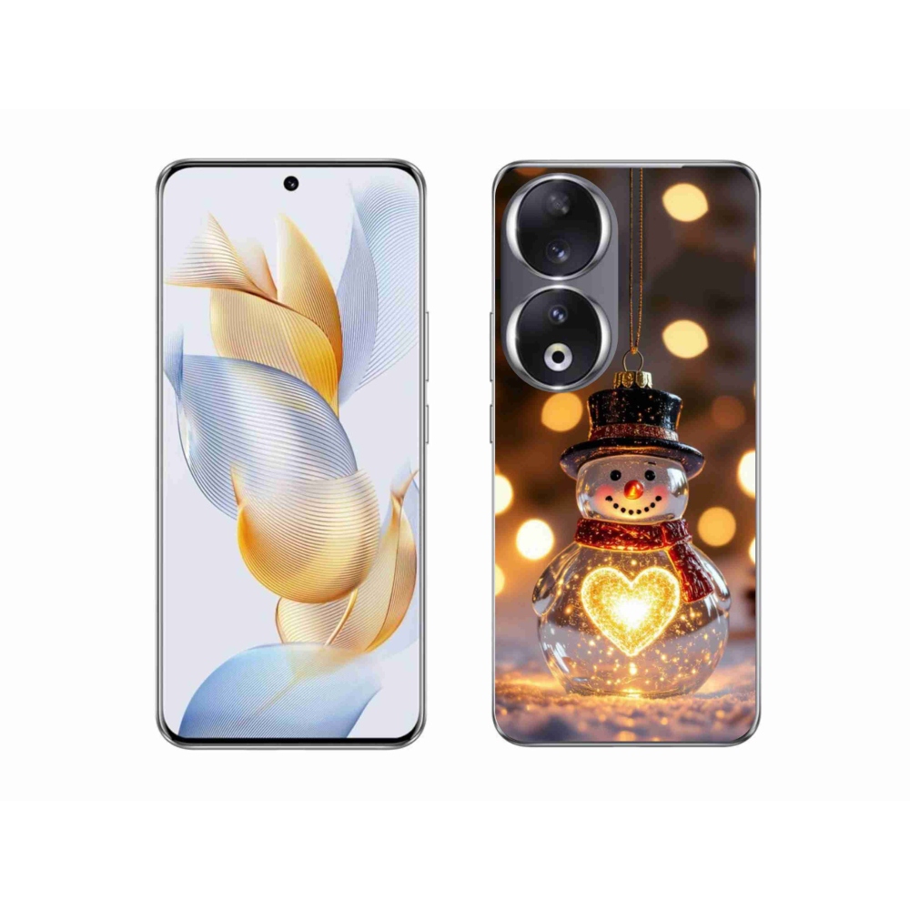 Gélový kryt mmCase na Honor 90 - svietiaci vianočný snehuliak