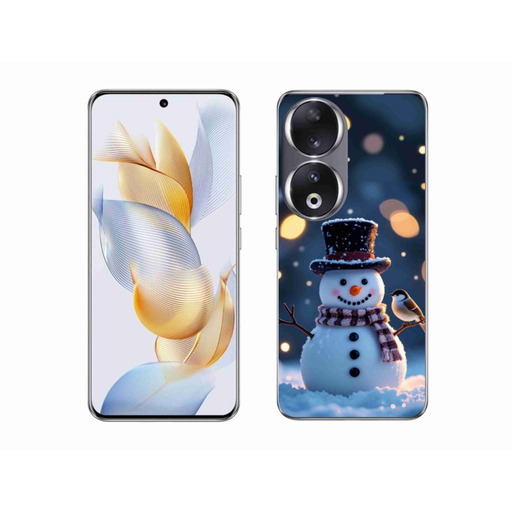 Gélový kryt mmCase na Honor 90 - vianočný snehuliak