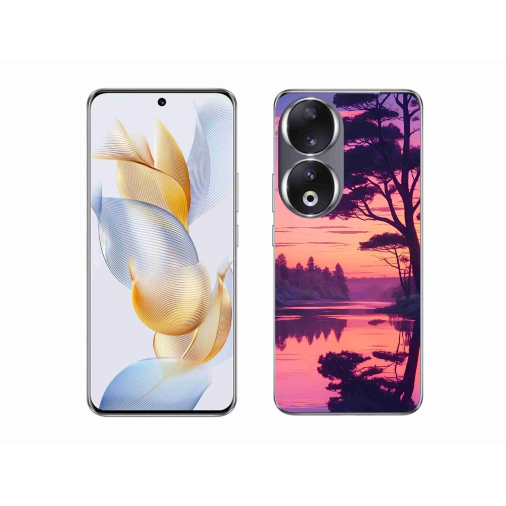 Gélový kryt mmCase na Honor 90 - západ slnka nad jazerom