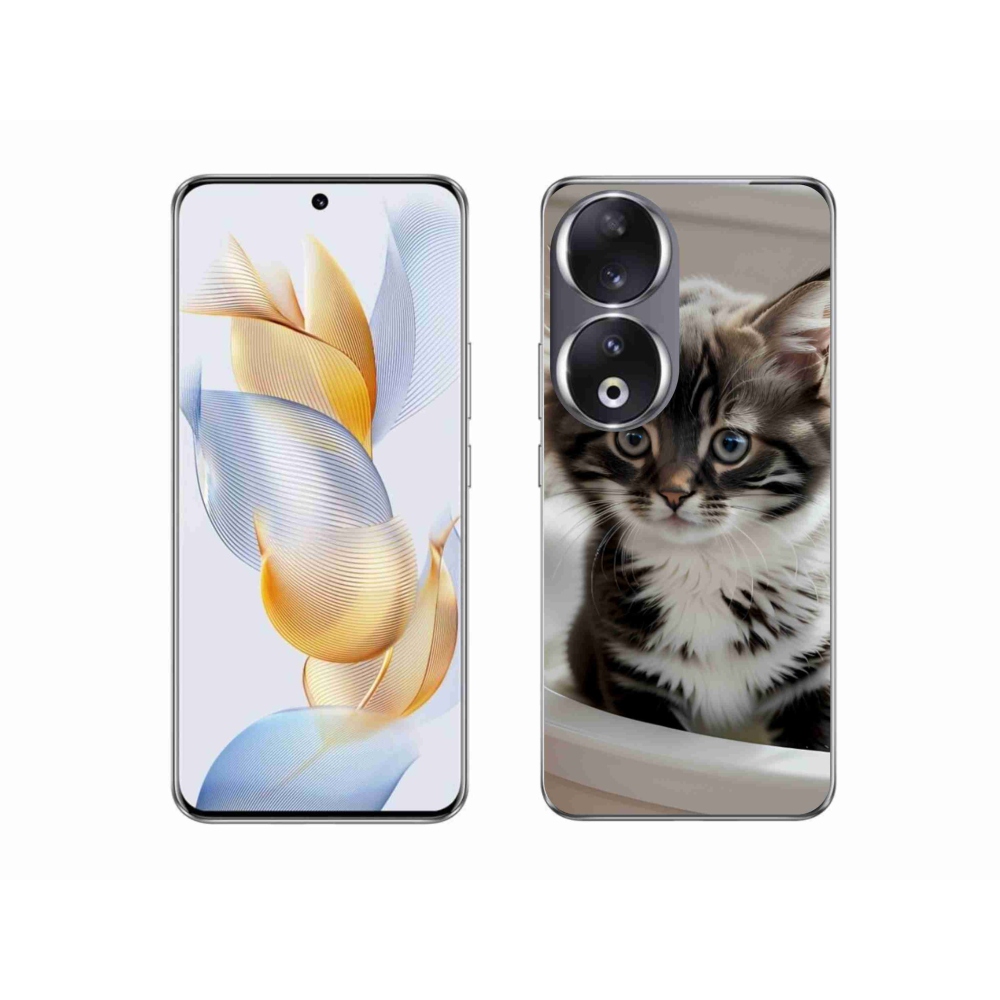 Gélový kryt mmCase na Honor 90 - zvedavé mačiatko