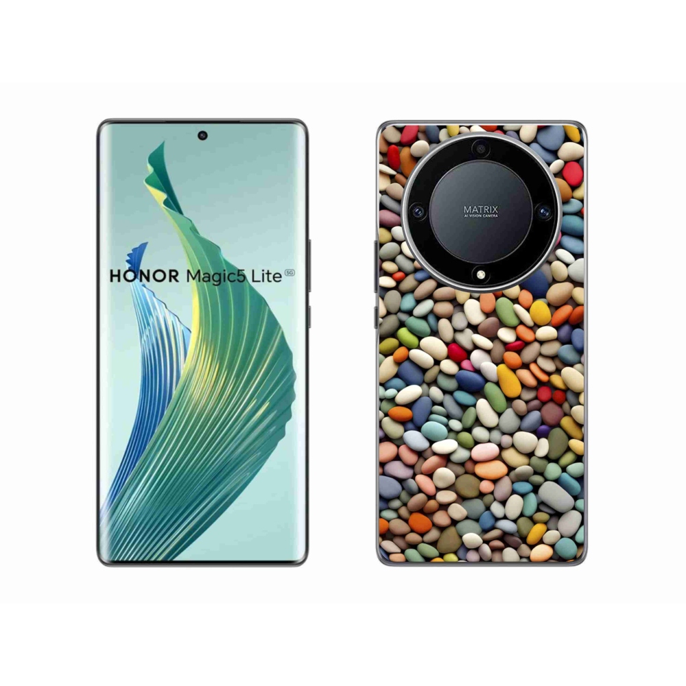 Gélový kryt mmCase na Honor Magic 5 Lite 5G - farebné kamienky 2
