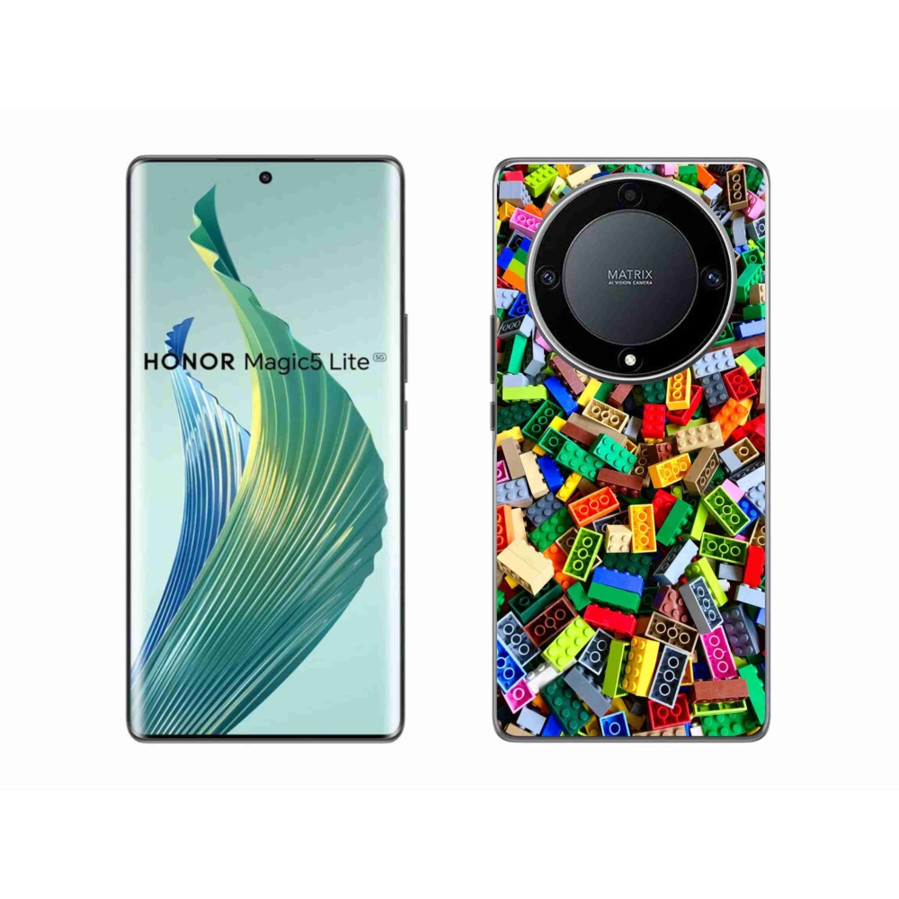 Gélový kryt mmCase na Honor Magic 5 Lite 5G - farebné stavebné kocky