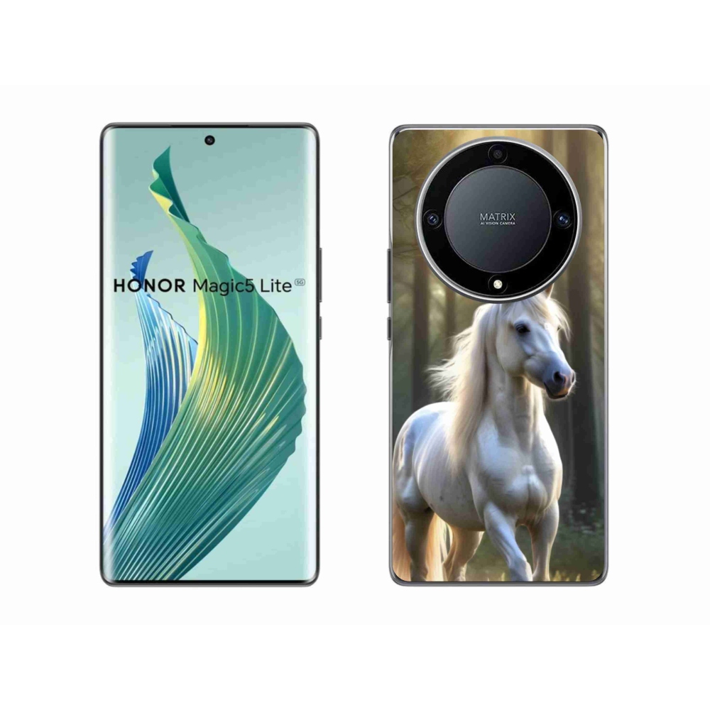 Gélový kryt mmCase na Honor Magic 5 Lite 5G - biely kôň 3