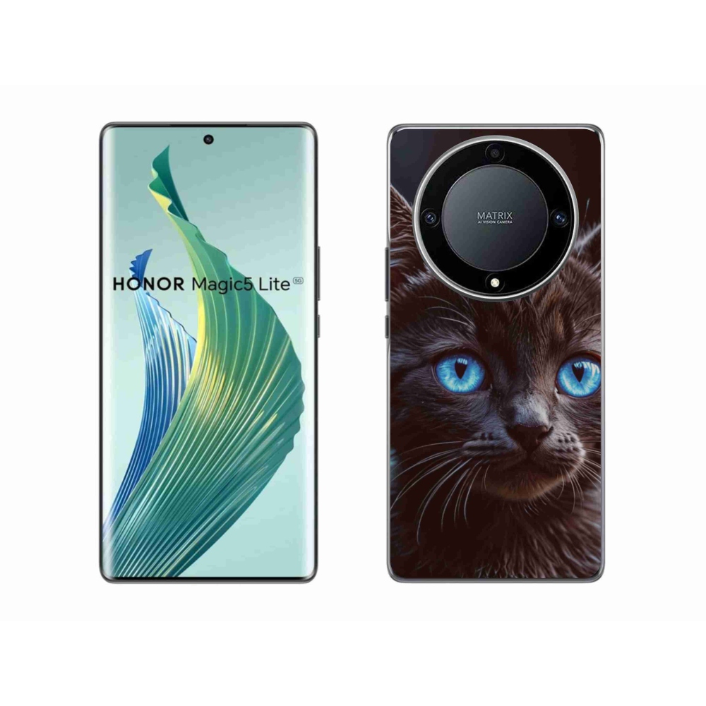 Gélový kryt mmCase na Honor Magic 5 Lite 5G - čierne mačiatko 2