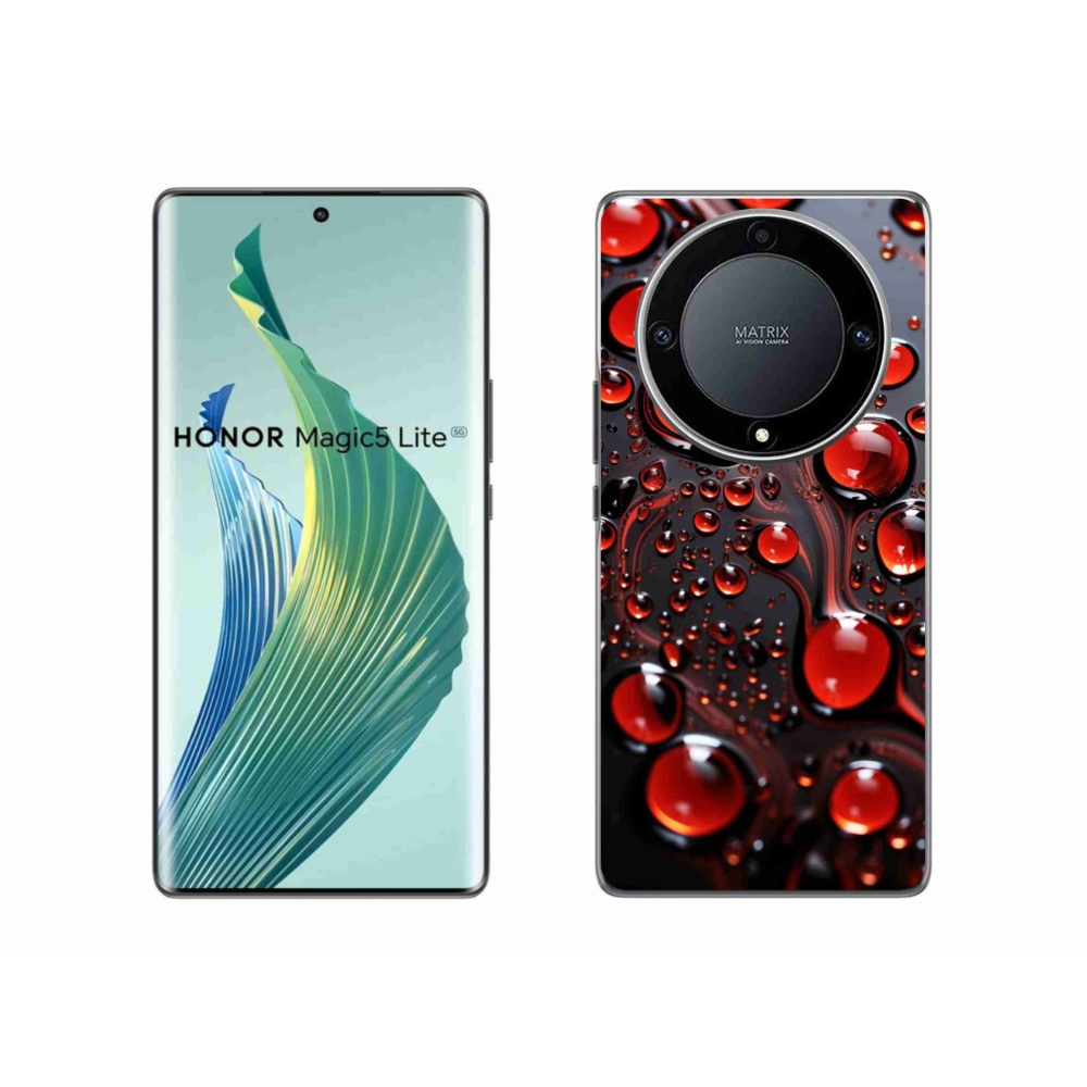 Gélový kryt mmCase na Honor Magic 5 Lite 5G - červené kvapky 2