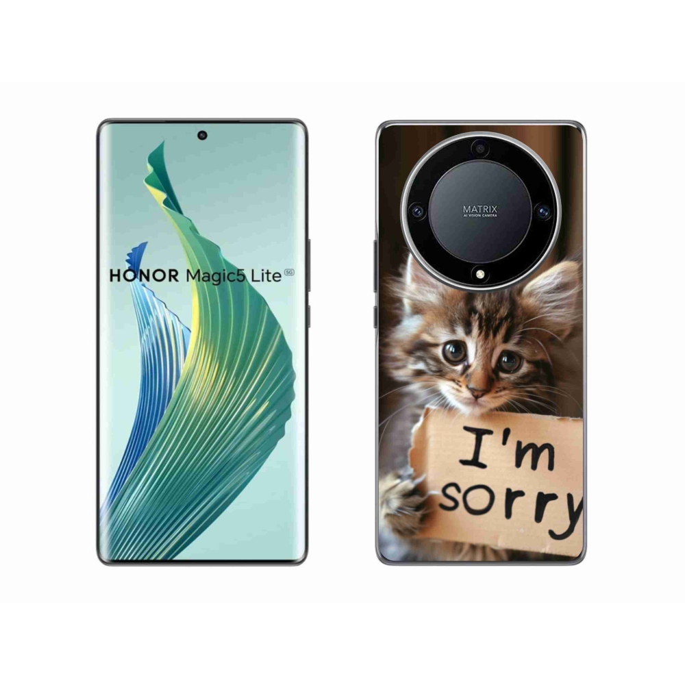 Gélový kryt mmCase na Honor Magic 5 Lite 5G - mačacie ospravedlnenie