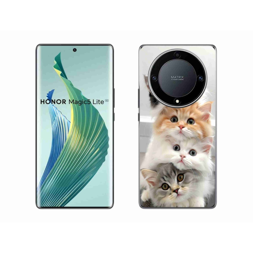 Gélový kryt mmCase na Honor Magic 5 Lite 5G - mačacia partia