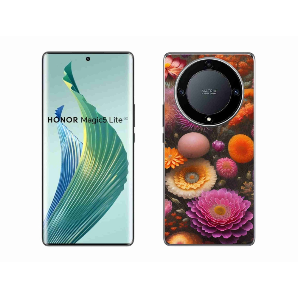 Gélový kryt mmCase na Honor Magic 5 Lite 5G - kvetinová kompozícia