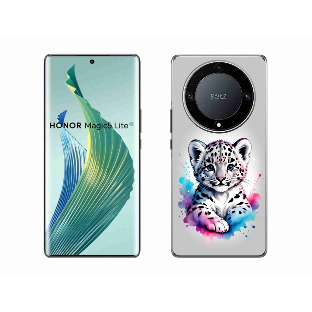 Gélový kryt mmCase na Honor Magic 5 Lite 5G - leopardej mláďa