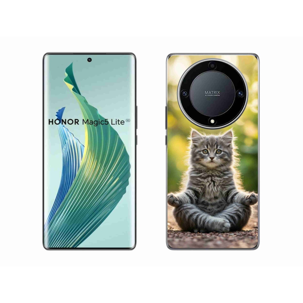Gélový kryt mmCase na Honor Magic 5 Lite 5G - meditujúce mačiatko