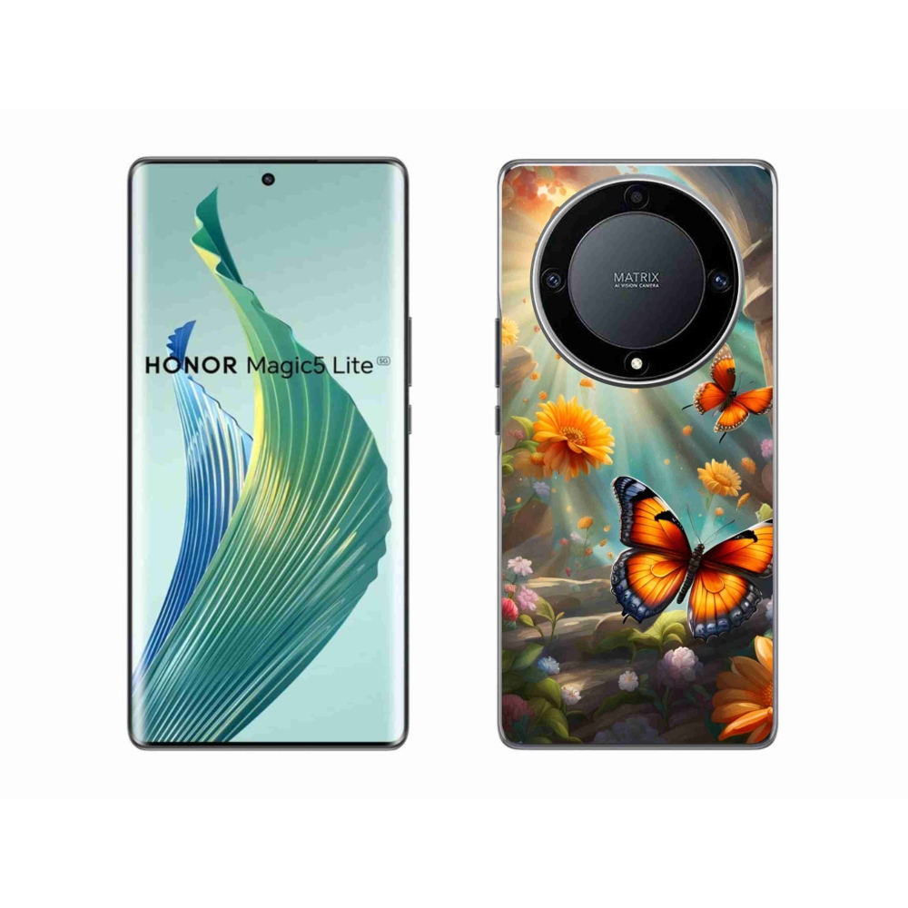 Gélový kryt mmCase na Honor Magic 5 Lite 5G - motýlia záhrada 2