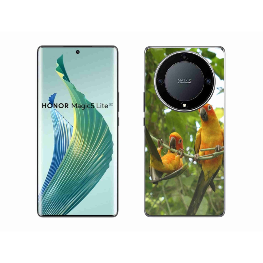 Gélový kryt mmCase na Honor Magic 5 Lite 5G - papagáje aratingy