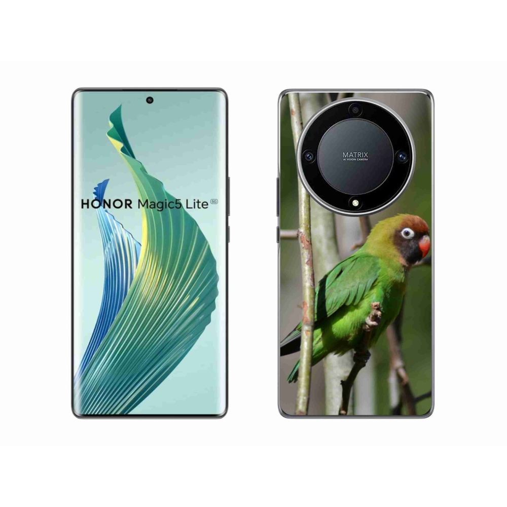 Gélový kryt mmCase na Honor Magic 5 Lite 5G - papagáj agapornis