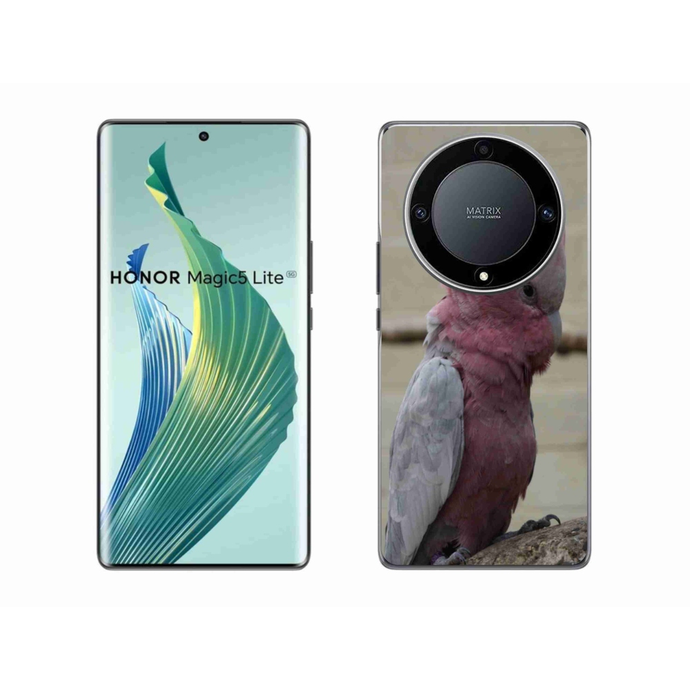 Gélový kryt mmCase na Honor Magic 5 Lite 5G - papagáj kakadu ružový