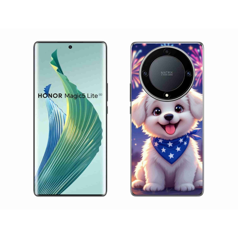 Gélový kryt mmCase na Honor Magic 5 Lite 5G - slávnostné šteňa